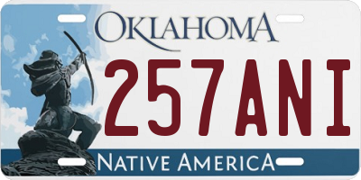 OK license plate 257ANI