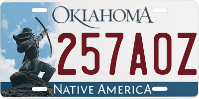 OK license plate 257AOZ