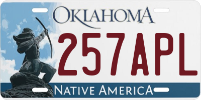 OK license plate 257APL