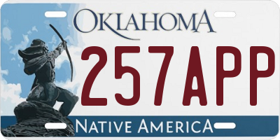 OK license plate 257APP