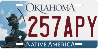 OK license plate 257APY