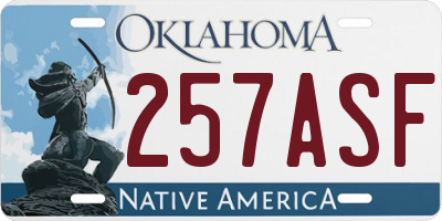 OK license plate 257ASF