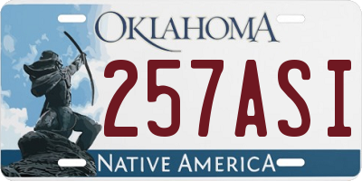 OK license plate 257ASI