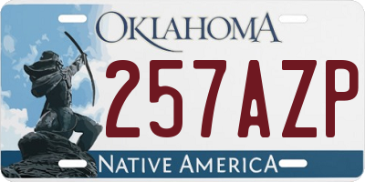 OK license plate 257AZP