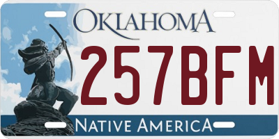 OK license plate 257BFM