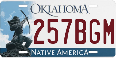 OK license plate 257BGM