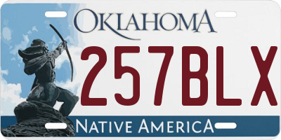 OK license plate 257BLX