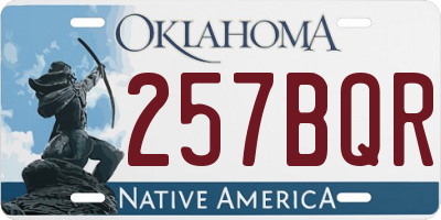 OK license plate 257BQR