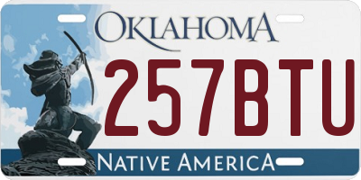 OK license plate 257BTU