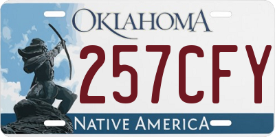 OK license plate 257CFY