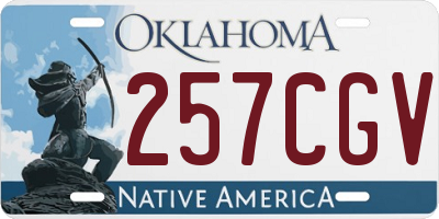 OK license plate 257CGV