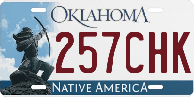 OK license plate 257CHK