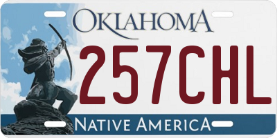 OK license plate 257CHL