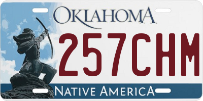 OK license plate 257CHM