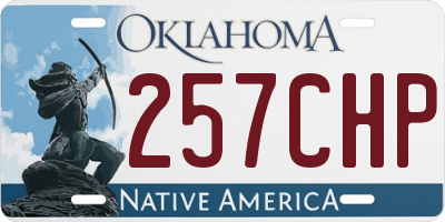 OK license plate 257CHP