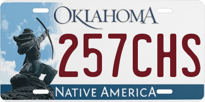 OK license plate 257CHS