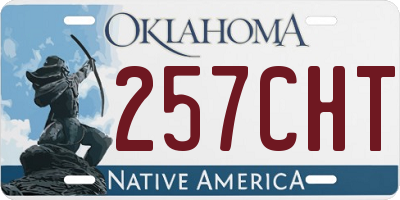 OK license plate 257CHT
