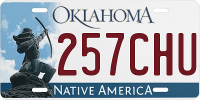 OK license plate 257CHU