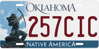 OK license plate 257CIC