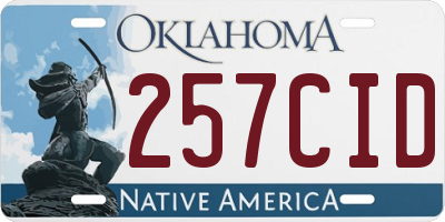 OK license plate 257CID