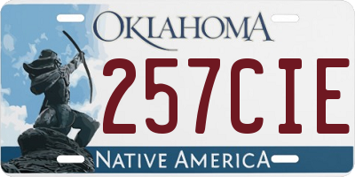OK license plate 257CIE