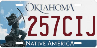 OK license plate 257CIJ