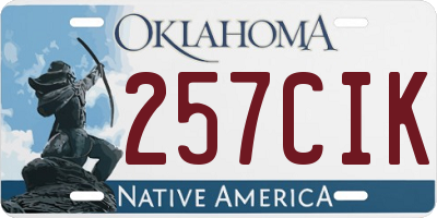 OK license plate 257CIK