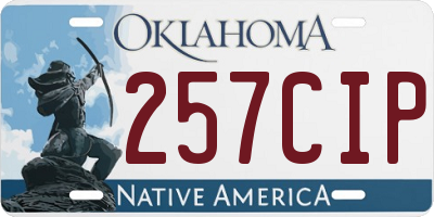 OK license plate 257CIP