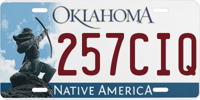 OK license plate 257CIQ