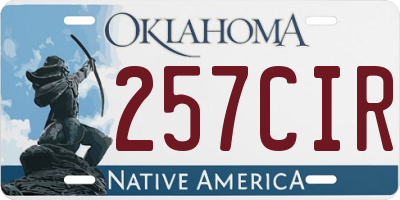 OK license plate 257CIR