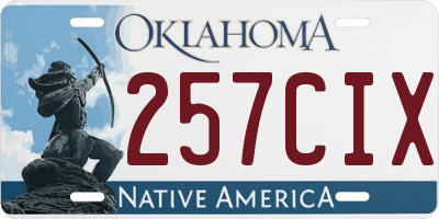 OK license plate 257CIX