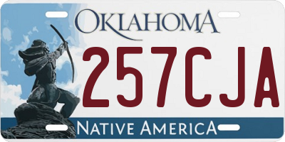 OK license plate 257CJA