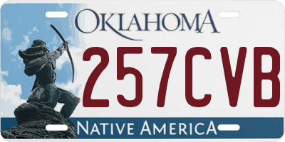 OK license plate 257CVB