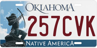 OK license plate 257CVK