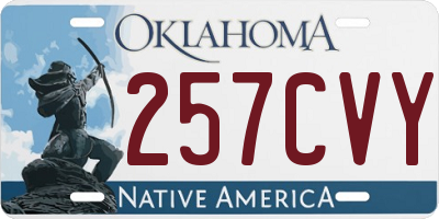 OK license plate 257CVY