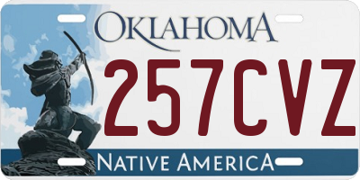OK license plate 257CVZ