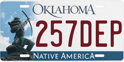 OK license plate 257DEP