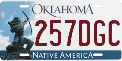 OK license plate 257DGC