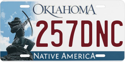 OK license plate 257DNC