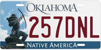 OK license plate 257DNL
