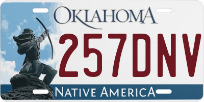 OK license plate 257DNV