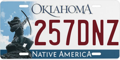 OK license plate 257DNZ