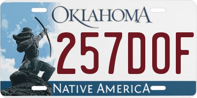 OK license plate 257DOF