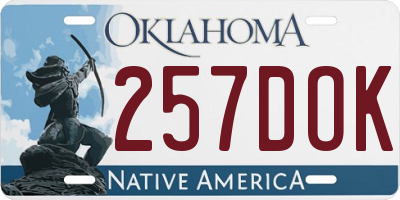 OK license plate 257DOK