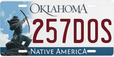 OK license plate 257DOS