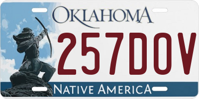OK license plate 257DOV