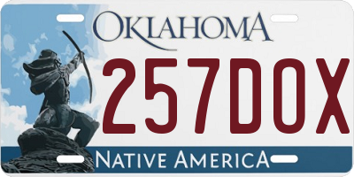 OK license plate 257DOX