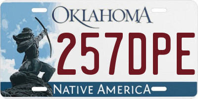 OK license plate 257DPE