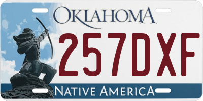 OK license plate 257DXF