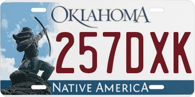 OK license plate 257DXK